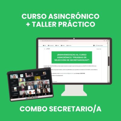 Curso asincrónico "Pruebas de selección para cargo de secretario/a" + Grabación del taller: Resolución de problemáticas para secretarios/as